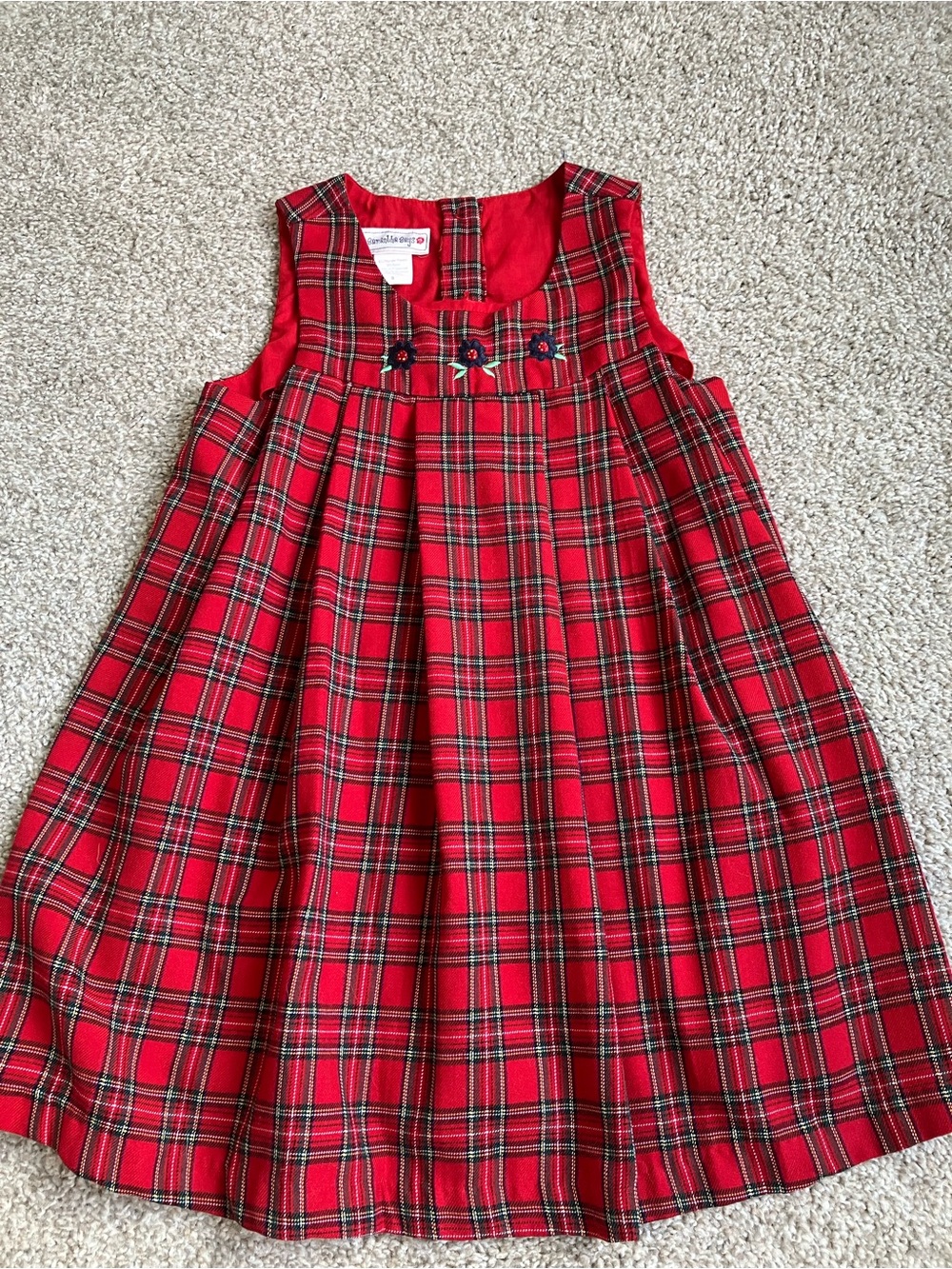 Vintage Samantha Says Red Plaid Sleeveless Dress Size 5